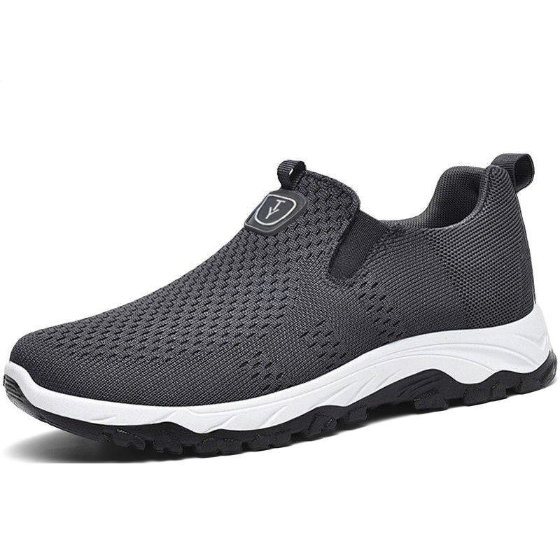 Импортная торговля, новые летающие тканые дышащие туфли с одной педалью, повседневная обувь, мужская обувь, мужская обувь для ленивых, старая Пекинская тканевая обувь, обувь для пожилых людей