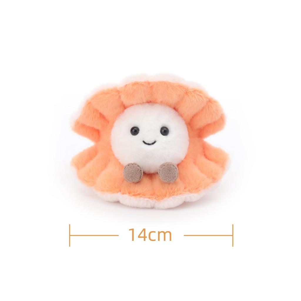 Apricot Lamb Gentle Pearl Scallop Plush Toy for Soft and Fluffy Gentle Pearl Scallop for Girls and 14cm Kids, Cute, Boys,