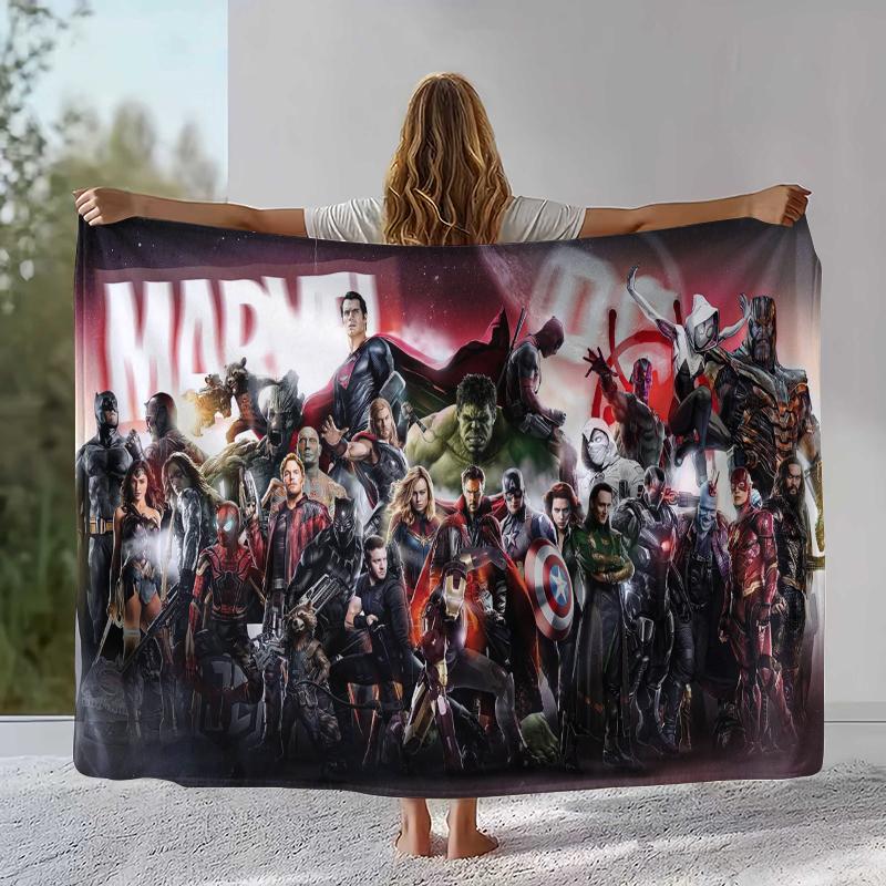 Мультяшное фланелевое одеяло Мстители Человек-паук от Marvel, Ультрамягкое теплое плюшевое покрывало для дома, спальни, кровати, дивана, офиса, пикника