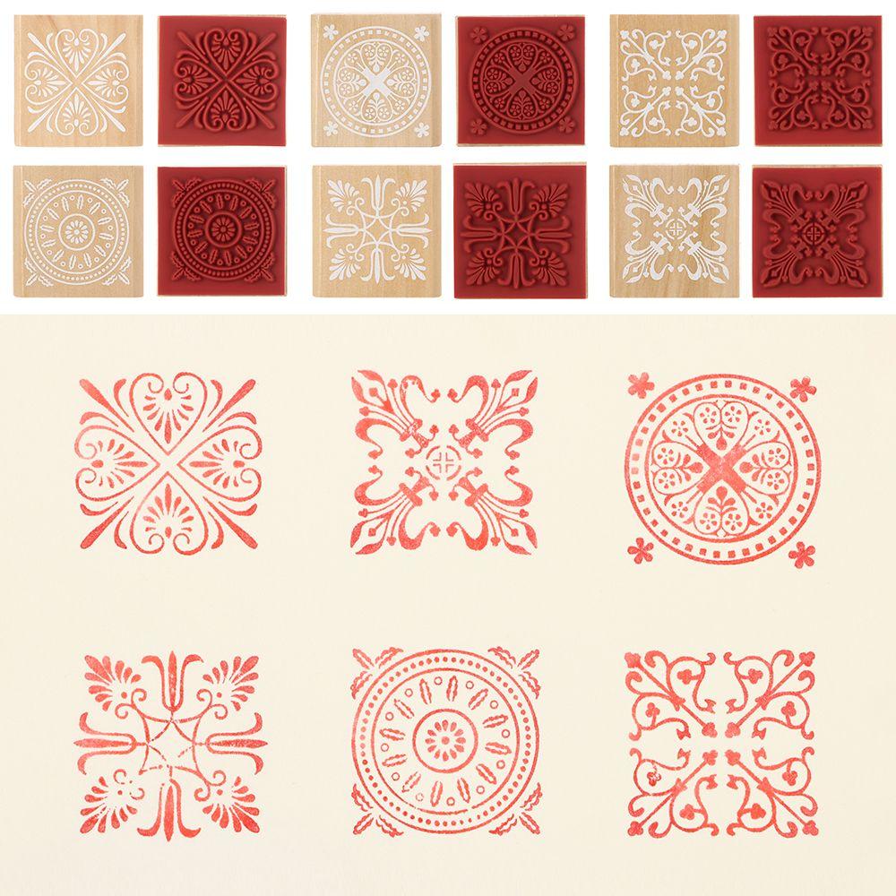 Декоративные винтажные DIY крафт квадратные цветочные штампы деревянные резиновые для скрапбукинга