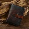 Мужской ретро кожаный короткий кошелек - Кожа коровья высшего слоя