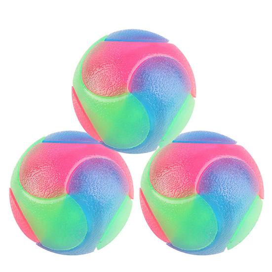 Эластичный игрушечный мяч для домашних животных, хорошая прочность, светящийся, устойчивый к укусам, мигающий отскок, компаньон для домашних животных