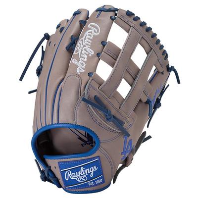 Rawlings Бейсбольная перчатка HYPER TECH MLB TEAM Dodgers для броска, Софтбол, GR5HTMY719, Перчатка для аутфилдера, II, 12,75 дюйма, Для правой руки