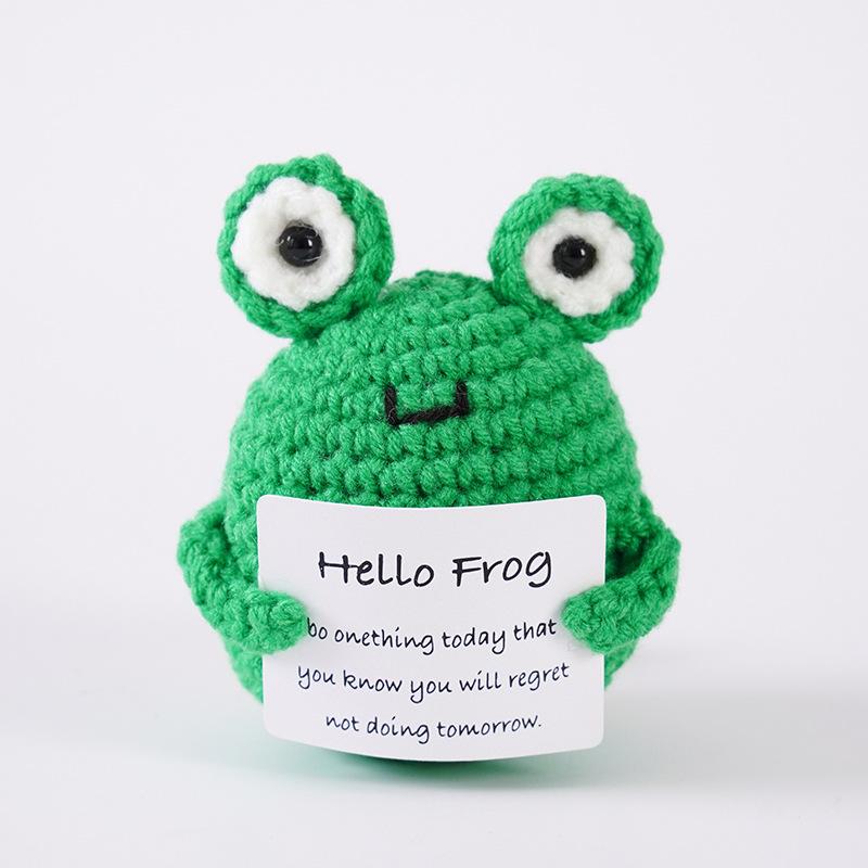 Handmade Knitted Positive Energy Bee Hug Pocket Doll With Affirmation Card Personalized Crochet Bee Doll Home Room Decoration