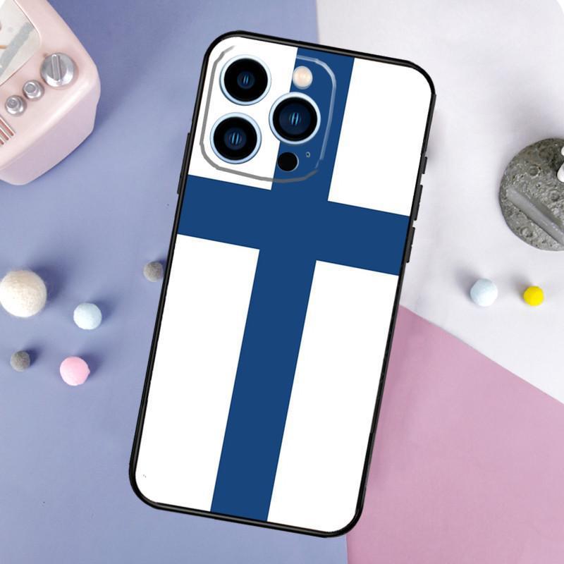 Чехол для мобильного телефона iPhone14 Plus, чехол для мобильного телефона с финским флагом, окрашенный в цвет анти-падения для руки, устойчивой к падению