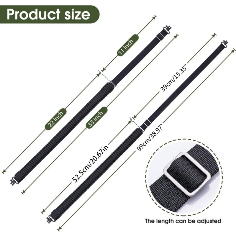 Двухточечный ремень из паракорда с вертлюгами, регулируемый, нейлоновый, тактический, для винтовки