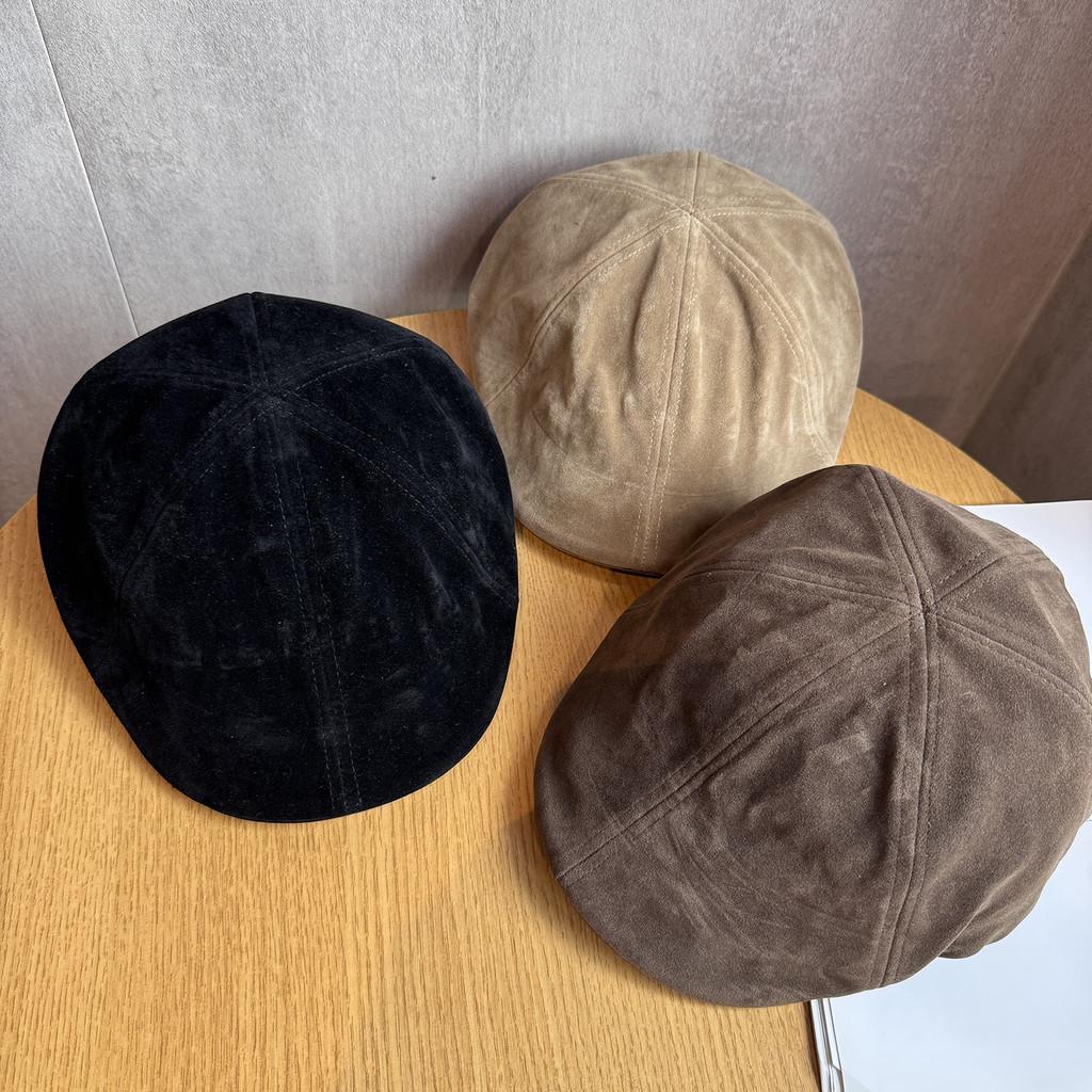Simple Color Solid Suede Women Casual Beret For Autumn And Winter Use Daily
