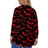 Женская мода Большой размер Круглый вырез Длинный рукав Повседневный Пуловер Топ с принтом на Хэллоуин Свободного кроя