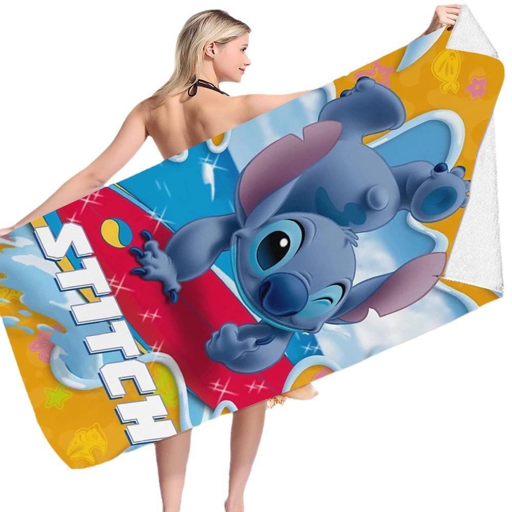 Stitch Zai Animation Beach Towel Microfiber Double-Sided Fleece Beach Towel Bath Towel Variety Square Towel Beach Towel