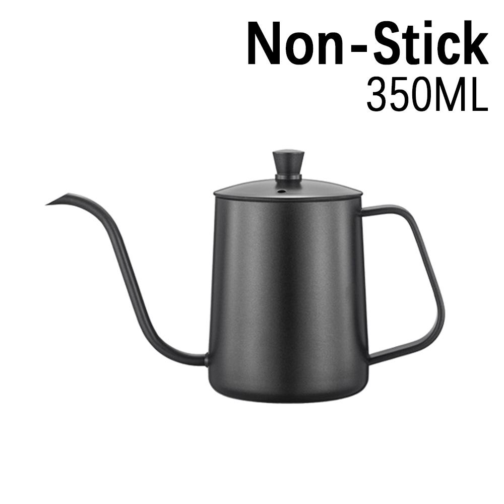 Drip Kettle 350ml 600ml Coffee Tea Pot Non-stick Coating Food Grade Stainless Steel Gooseneck Drip Kettle Swan Neck Thin Mouth