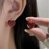 Новые винтажные красные серьги с сердечками для женщин, модные очаровательные висячие серьги, женские изысканные модные украшения, рождественские подарки