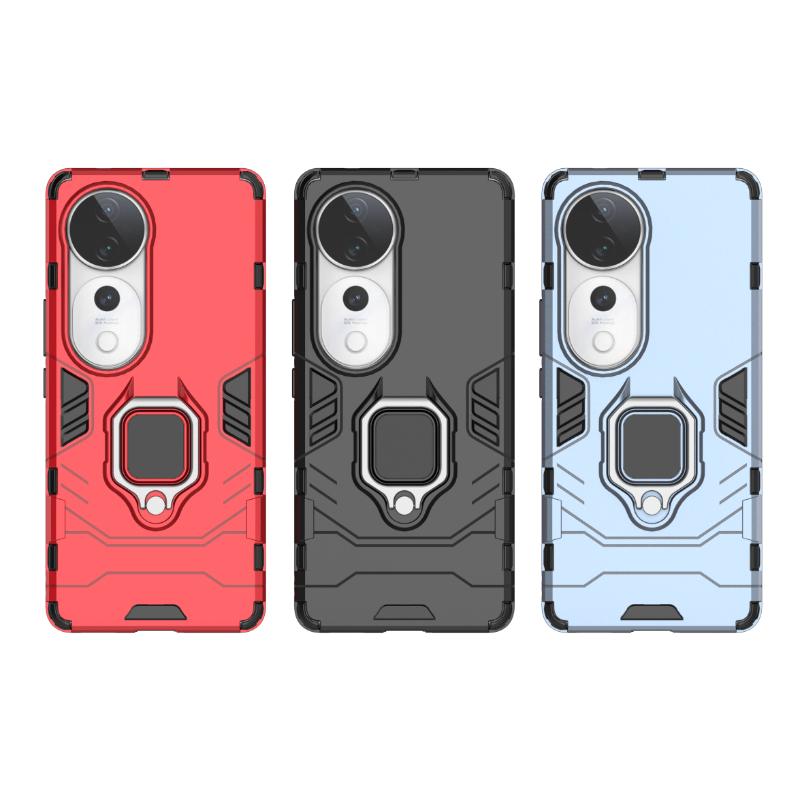 Для VIVO V40 Pro V40Pro 5G задняя крышка телефона чехол противоударный броня против падения металлический держатель кольца магнитный защитный чехол Funda Coque