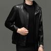 Yiliteng Men's Stand-Collar Leather Business Casual Jacket