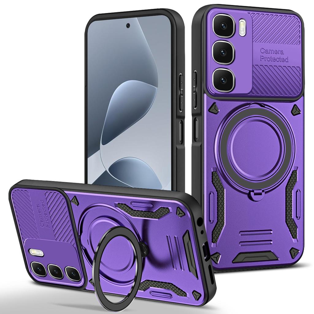 For Infinix Hot 60i 4G / 60 5G Magnetic Case Shockproof TPU + PC Phone Back Cover with Kickstand