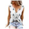 Женские майки, сексуальные летние топы без рукавов с V-образным вырезом, жилет с 3D принтом, белые топы с крючками