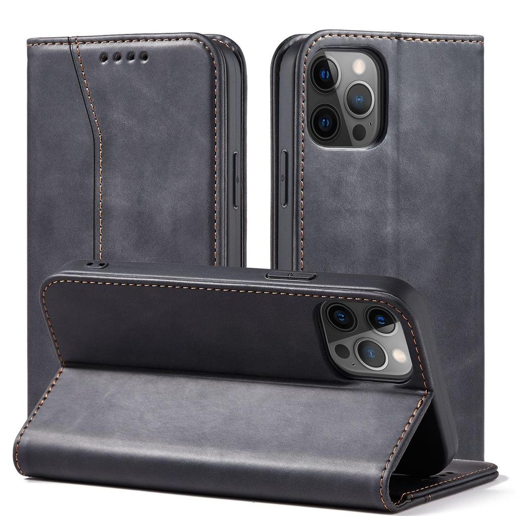 Hurtel iPhone 12 Pro Max Magnetic Wallet Case Black