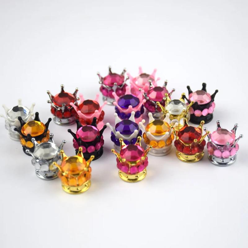 4 шт. колпачки для колесных клапанов, крышка в форме короны, блестящие алмазные колпачки для стержня шин, пылезащитные колпачки для грузовика, автомобиля, мотоцикла, велосипеда, воздушная крышка