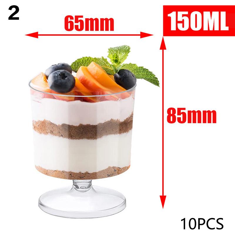 10Pcs Disposable Trapezoidal Circular Mousse Dessert Cup Yogurt Frozen Cake Appetizer Cup Mini Pudding Fruit Ice Cream Cup