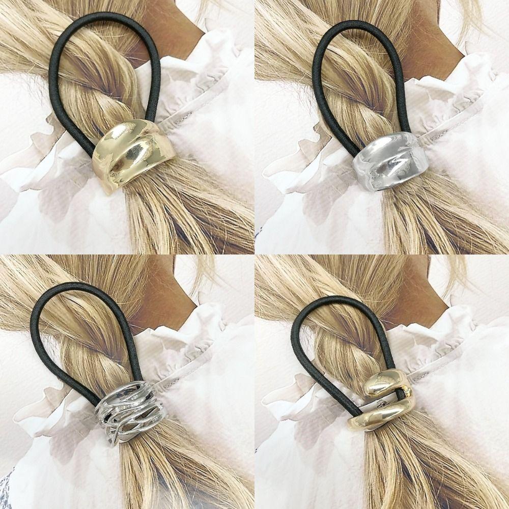 Smooth Hair Rope Hair Accessories Hair Loop New Metal Hair Tie  Women