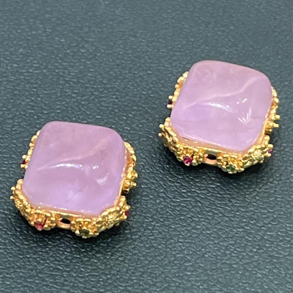 1 шт., Подвеска из натурального камня и кристалла с золотыми акцентами, Квадратные кварцевые шармы, 1,1×1,1 см, для аксессуаров для ожерелья своими руками, Изготовления ювелирных изделий, Рождественский подарок