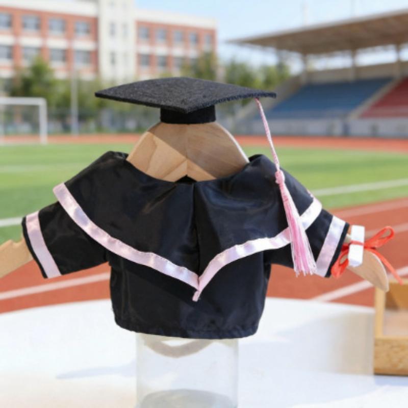 30cm Plush Bear Graduation Costume, Multi-color Doll Graduation Gown & Cap Decorative Accessories
