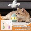 Интерактивная игрушка-неваляшка для кошек: Игрушка-дразнилка с перьями и дозатором - Саморазвлекающая, для снятия скуки у котят и кошек