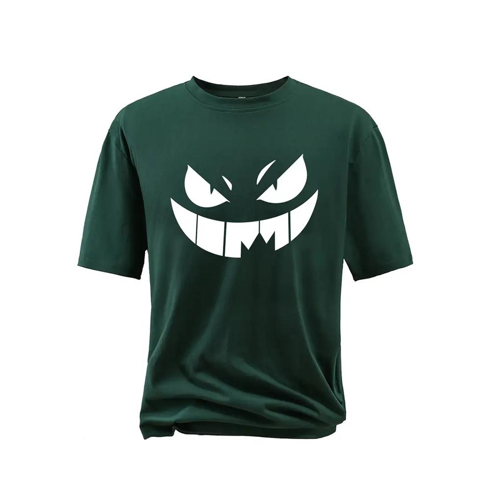 Summer Men's T Shirt Devil Pattern Print Top Fashion Casual Short Sleeve Vintage Tee Shirt Oversized Clothing Male Pullover