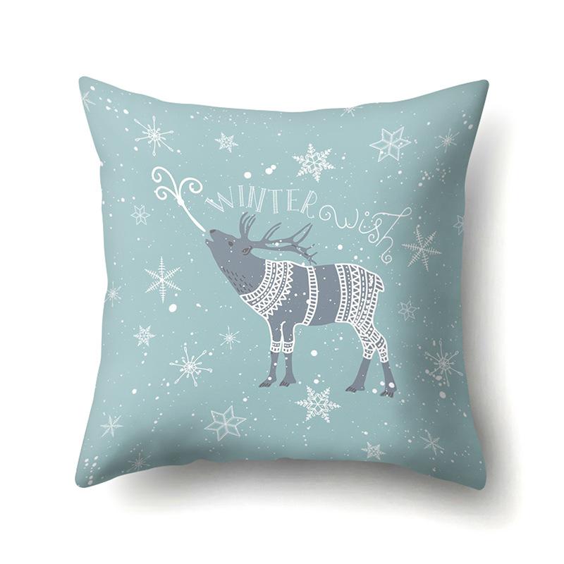 Polyester Pillowcase Automobile Decoration Home Printed Deer Pillowcase Waist Cushion Cover Car Cushion Head Cushion Cover