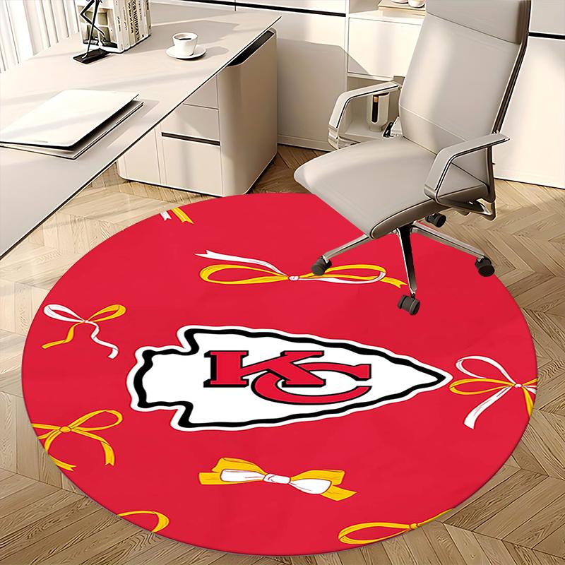 Kansas City Chiefs,NFL Logo Chair mat Round Rug Office carpet, Non slip, Suitable for Living Rooms, Bedrooms Decor.1205341a