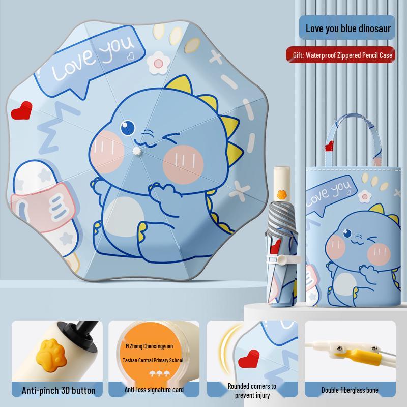 Автоматический складной детский зонт двойного назначения с кольцевой пряжкой – Защита от солнца для школьников и школьниц