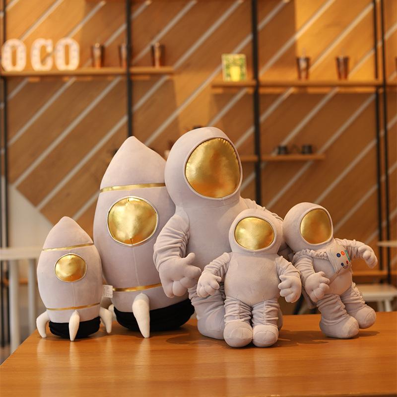 Creative Simulation Space Astronaut Doll Plush Toy Space Rocket Spaceship Pillow Children's Doll Ragdoll