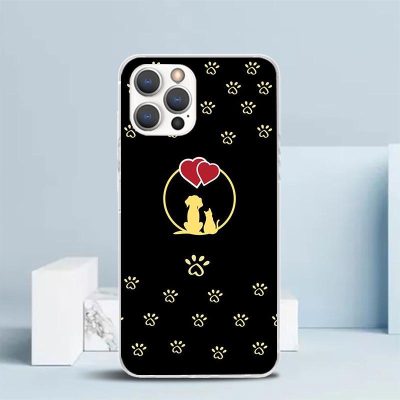 Милый Чехол для Телефона с Отпечатком Лапы Собаки Для IPhone 16 17 Air 16E 15 14 Plus 13 Mini 12 11 Pro Max 7 8 + SE 2020 Мягкая Задняя Крышка из ТПУ 16