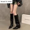 Уличный стиль, женские сапоги до колена, модные туфли на толстом каблуке, осень-зима, женские лаконичные длинные ботинки De Mujer