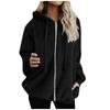 Женская толстовка с капюшоном, зимнее теплое пальто с карманами на молнии, хлопковое пальто, верхняя одежда