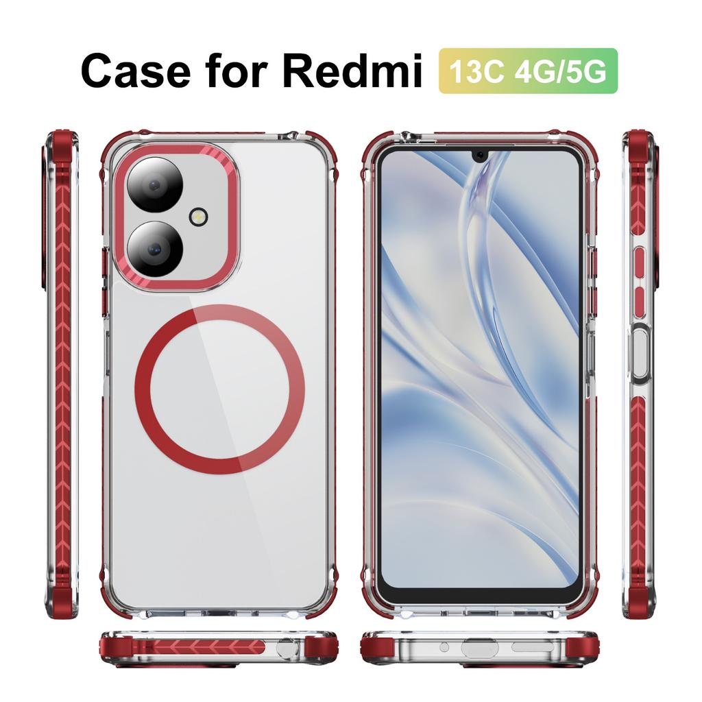 Чехол для мобильного телефона Нишевый Высококлассный Акриловый Прозрачный Защита от отпечатков пальцев 2-в-1 Жесткий Чехол для Redmi Чехол для телефона Магнитная Адсорбция