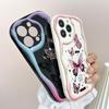 Cute Cartoon Pattern Cream Texture Casing Wavy Edge Soft Silicone Cover Phone Case for Huawei Honor Infinix Tecno iPhone
