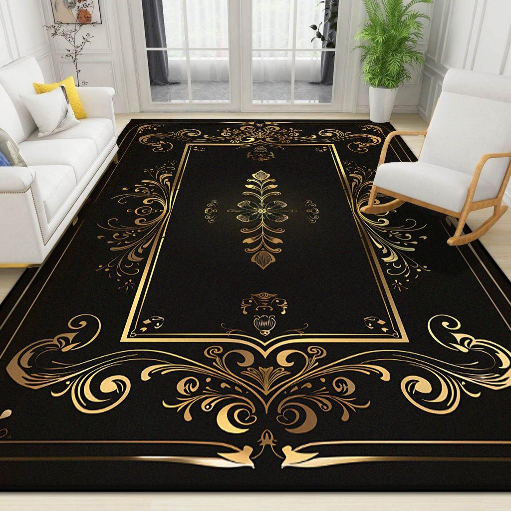Большие Роскошные Золотые Ковры для Гостиной Дома Декор Спальни в Скандинавском Стиле Ковер Нескользящий Коврик для Кофейного Столика Tapis Salon