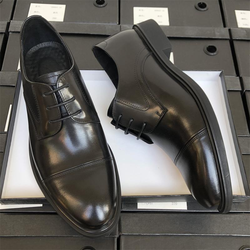 Мужская обувь из кожи высокого класса с тройным шарниром, из натуральной кожи, деловая, для платья, дышащая, британская, для костюма, рабочая обувь, обувь для жениха на свадьбу