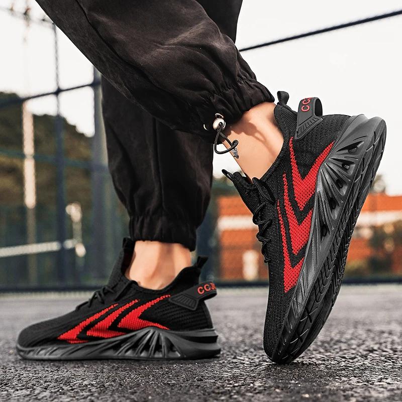 Модные новые стильные мужские сетчатые кроссовки мужские спортивные кроссовки дышащие уличные баскетбольные кроссовки для ходьбы повседневные легкие четырехсезонные