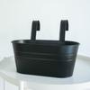 Iron Hanging Flower Pots Balcony Planters Garden Pots Flower Holders Double Hooks Oval Bucket Wall Hanging Decor