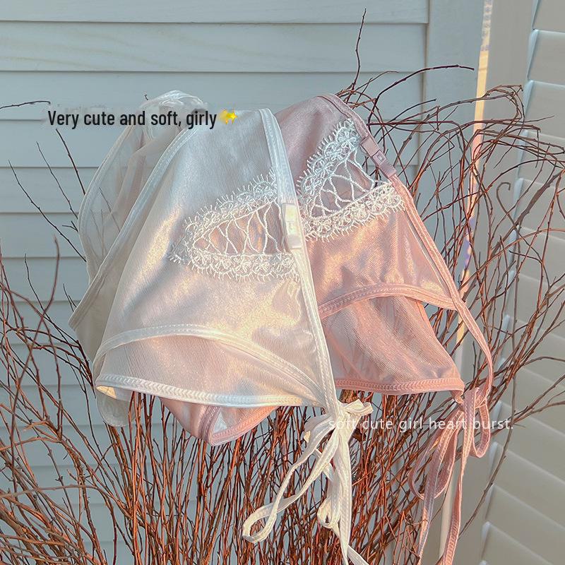 «Женские бесшовные сетчатые кружевные трусики во французском стиле, дышащие, быстросохнущие, с низкой талией»