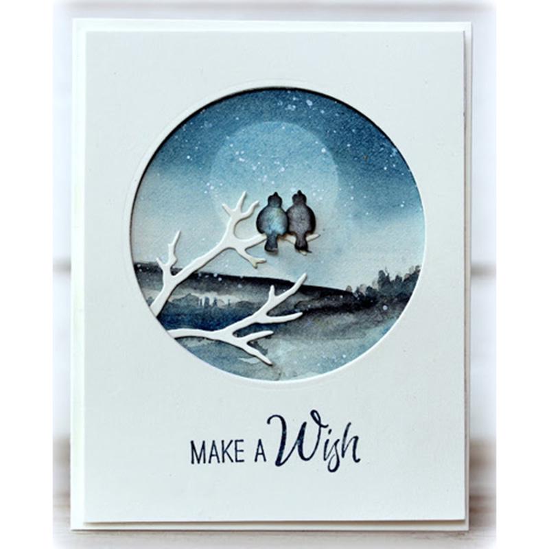 Снежные птицы ветка металлические трафареты DIY Скрапбукинг Carbon Sharp Craft Die фото пригласительные открытки