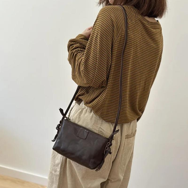 Johnature Текстурированная наплечная сумка женская из натуральной кожи, ретро, универсальная, для поездок на работу, кроссбоди, мини-сумка для телефона