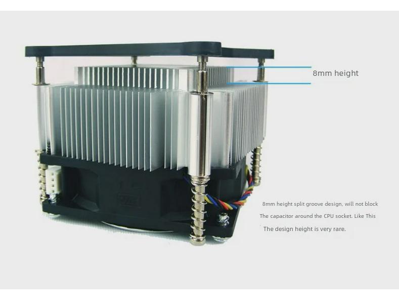Совместимый вентилятор охлаждения процессора Intel 115X с 4-контактным регулятором температуры