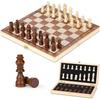 ATEK Wooden Magnetic Handmade Chess Set, Foldable Travel Board Game, Fun Chess