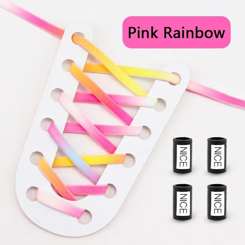 НОВЫЕ эластичные шнурки для кроссовок без завязок, шнурки для обуви с круглым металлическим замком, мужская и женская обувь для бега, кружевные аксессуары, 1 пара