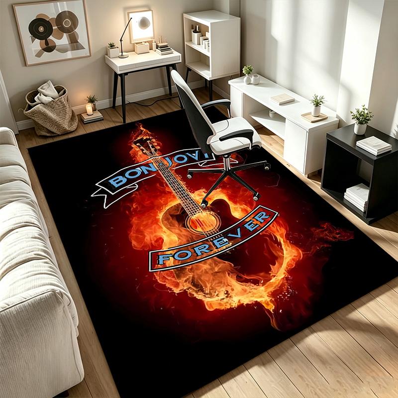 Bon Jovi A A rug suitable for office chair areas living rooms and computer desks perfect for home offices and an ideal holiday gift