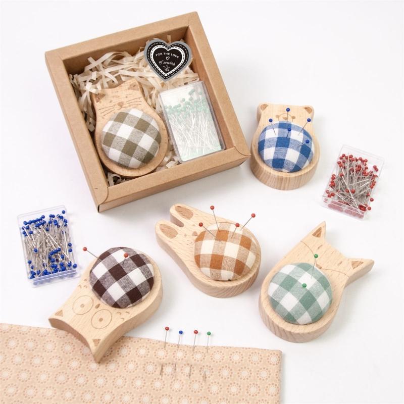 Подушечка для игольниц в форме ежика, швейный набор со 100 яркими швейными булавками для рукоделия и пошива одежды