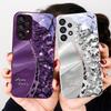 Чехол для телефона из закаленного стекла с леопардовым принтом и бриллиантами для Samsung Galaxy S23 U Ltra 24 Plus S20 21 FE S25 Ultra A70 A72 73 51 52 53