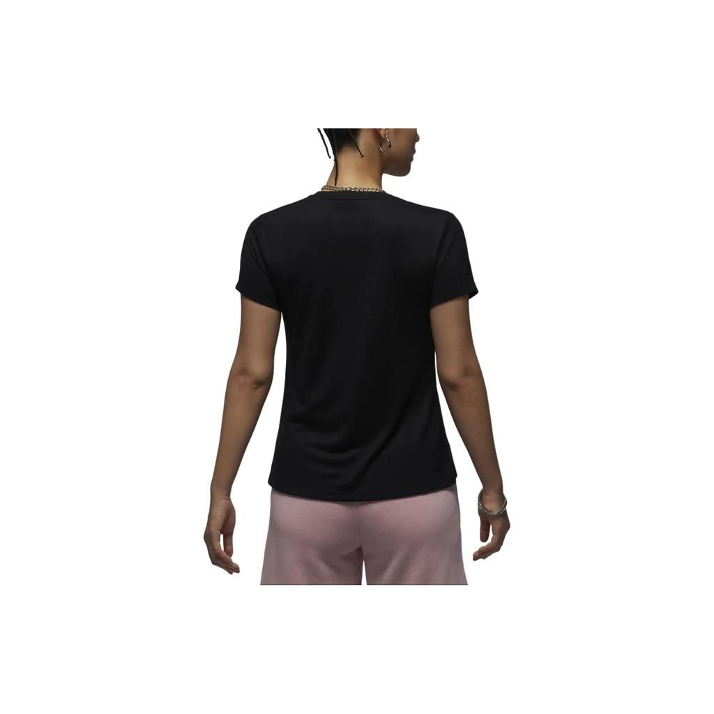 Jordan T Shirts Women's Black Crew Neck Moderate Straight Fit (Unisex) T-Shirts FN5724 010